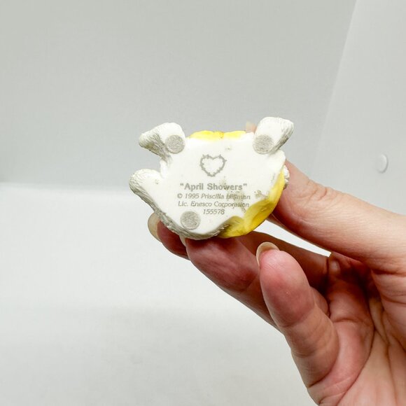 Vtg Calico Kittens Enesco Cat Cats April Showers Rain Umbrella Duck Dog Water - Picture 6 of 16